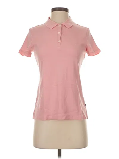 Pre-owned Nautica Short Sleeve Top Pink Collared Neckline Tops