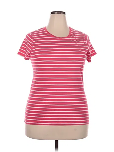 Pre-owned Nautica Short Sleeve Top Red Scoop Neck Tops