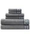 Nautica Signature Cotton Terry 6pc Towel Set In Grey