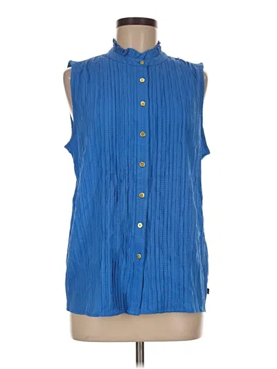 Pre-owned Nautica Sleeveless Button Down Shirt In Blue