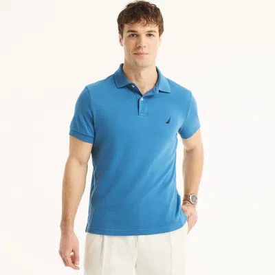 Nautica Slim Fit Interlock Deck Polo In Blue