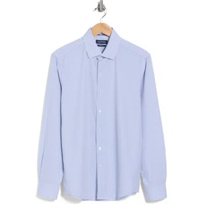 Nautica Slim Fit Microprint Stretch Shirt In Blue