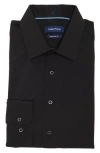 Nautica Slim Fit Solid Dress Shirt In Black