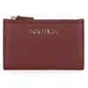 Nautica Slim Zip Card Case In Burgundy