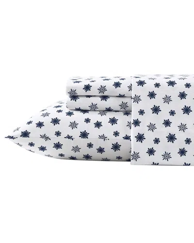 NAUTICA NAUTICA SNOWFLAKE TOSS POLY FLANNEL SHEET SET