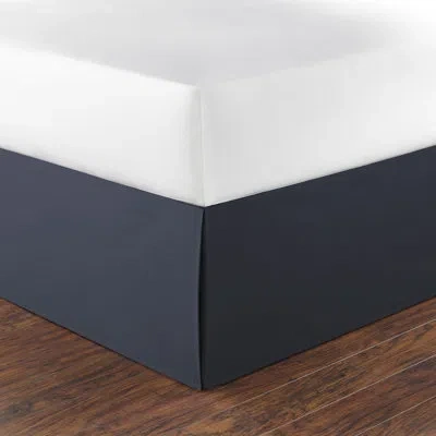 Nautica Solid Bedskirt 100% Cotton Fitted 15" Bed Skirt In Navy