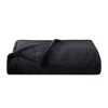 Nautica Solid Black Ultra Plush Soft King Blanket