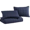 Nautica Solid Brushed Jersey Quilt Set In Captains Blue