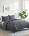 Nautica Solid Brushed Micro Jersey Quilt Set In Blue
