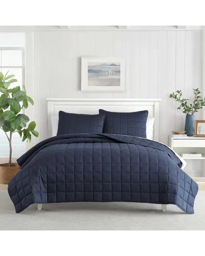 NAUTICA NAUTICA SOLID BRUSHED MICRO JERSEY REVERSIBLE QUILT SET