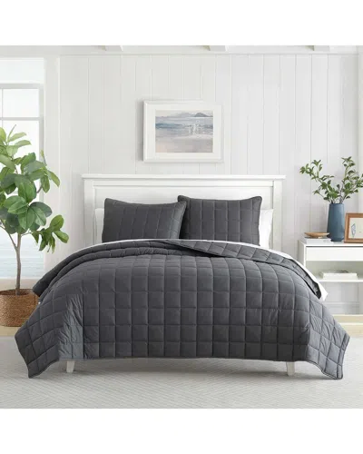 NAUTICA NAUTICA SOLID BRUSHED MICRO JERSEY REVERSIBLE QUILT SET