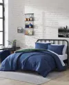 Nautica Solid Microfiber Reversible 6 Piece Comforter Set, Queen