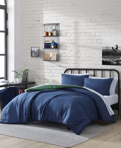 Nautica Solid Microfiber Reversible 6 Piece Comforter Set, Queen