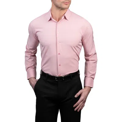Nautica Solid Regular Fit Stretch Dress Shirt In Pink