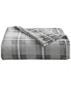 Nautica Solid Ultra Soft Plush Fleece Blanket, Twin In Gray Plaid