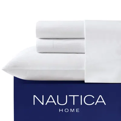 Nautica Solid White Queen Fitted Sheet