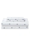 Nautica Star Spangled Coastal 200 Thread Count Cotton Percale Sheet Set In White/dark Blue