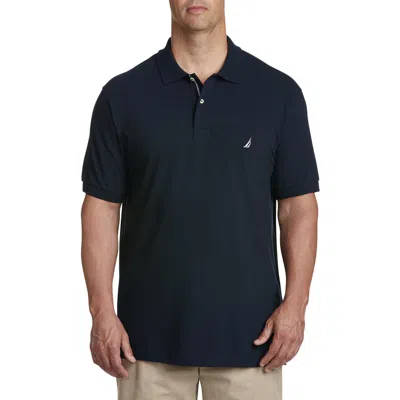 Nautica Stretch Piqué Polo Shirt In Navy