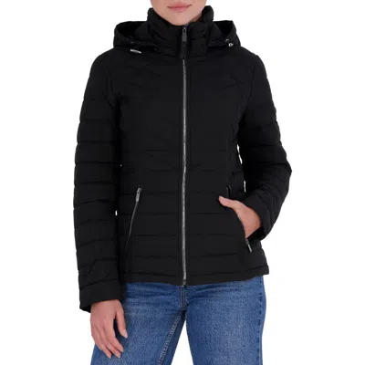 Nautica Stretch Puffer Jacket In Black