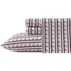 Nautica Stripe J-class Sheet Set In Autumn Berry Red/navy