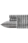 Nautica Stripe Logo Microfiber Sheet Set In Grey/black