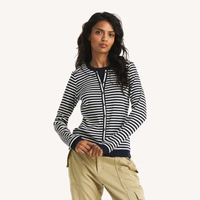 Nautica Striped Cardigan In Multi