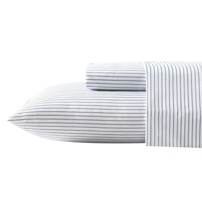 NAUTICA STRIPED GREY MICROFIBER TWIN/TWIN XL SHEET SET
