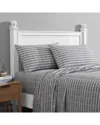 Nautica Striped  Logo Lightweight Sheet Set In Grey