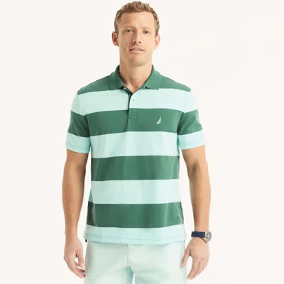 Nautica Sustainably Crafted Classic Fit Striped Polo In Green
