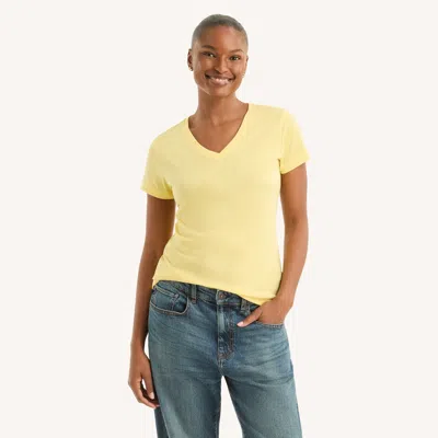 Nautica Sustainably Crafted V-neck Deck T-shirt In Yellow