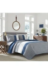Nautica Swale Cotton Standard Sham In Navy