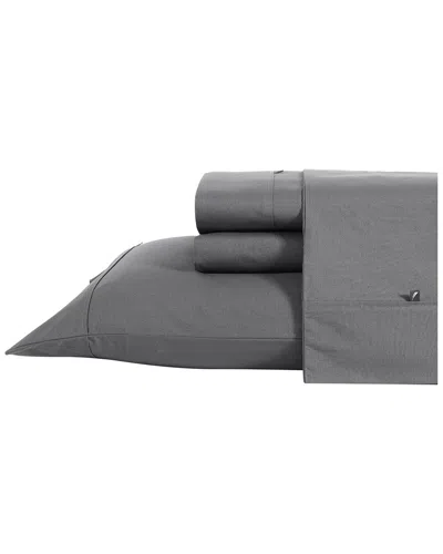 Nautica T200 Solid 4pc Grey Sheet Set In Multi