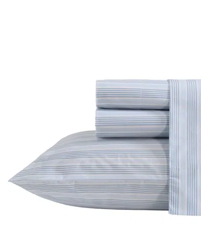 Nautica Tayleur Stripe 200-thread Count Cotton Percale 4-pc. Sheet Set, Queen In Blue