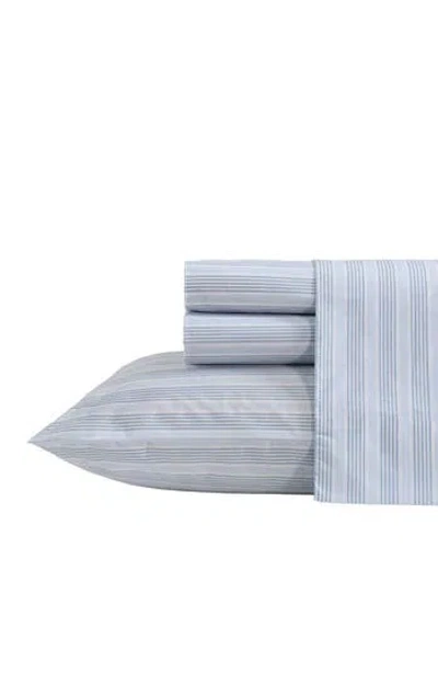 Nautica Tayleur Stripe 200 Thread Count Cotton Percale Sheet Set In Blue