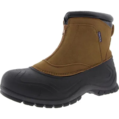 Nautica Tidewater Mens Water Resistant Man Made Winter & Snow Boots In Brown