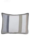 Nautica 'tideway' Quilted Standard Sham In Grey/khaki