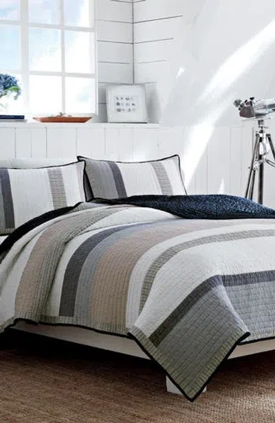 Nautica 'tideway' Reversible Quilt In Grey/khaki
