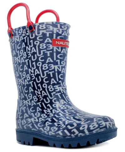 Nautica Kids' Toddler And Little Boys Bray Rain Boot In Navy,white