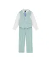 Nautica Toddler And Little Boys Linen Look Vest Set With Tie In Light Green