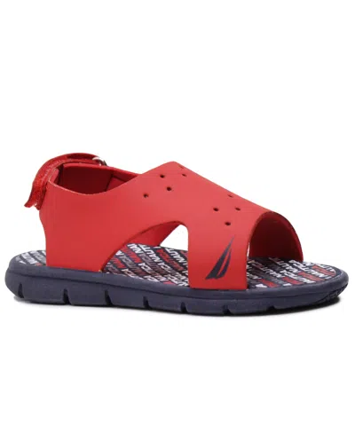 Nautica Kids' Toddler And Little Boys Orca Water Sandals In Red,navy Logo