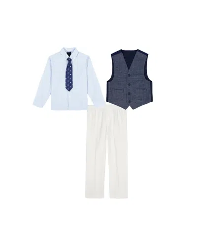 Nautica Kids' Toddler And Little Boys Textured Printed Knit Duo Vest Set With Tie