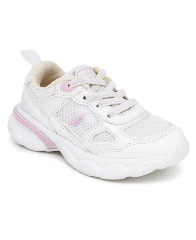 Nautica Kids' Toddler And Little Girls Albis Casual Sneakers In White,iri,pink