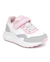 Nautica Toddler And Little Girls Kian Athletic Sneakers In White,iri,gray