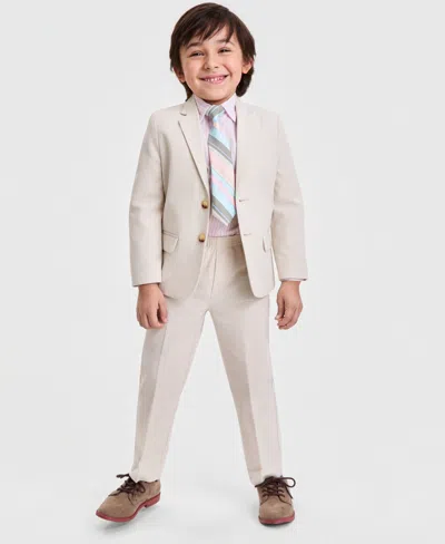 Nautica Babies' Toddler Boys' & Boys' Khaki Linen-look 4-pc. Suit Set In White