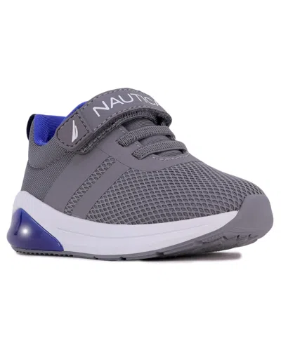 Nautica Kids' Toddler Boys Towhee Buoy Lights T Athletic Sneaker In Grey,cobalt