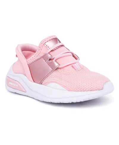 Nautica Kids' Toddler Girls Malmin Athletic Sneakers In Pink,white