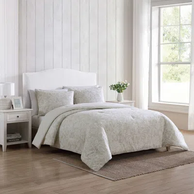 Nautica Tortola Beige Twin Comforter & Sham Set In White