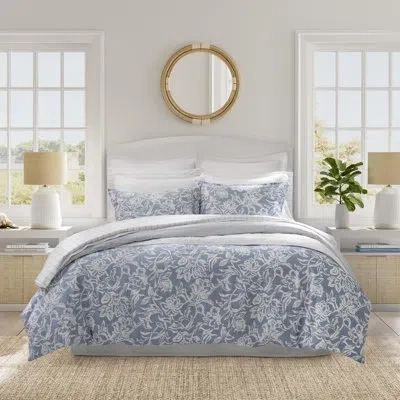 Nautica Tortola Cotton Reversible Duvet Cover Set In Blue