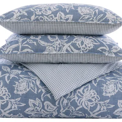 Nautica Tortola Floral Print Comforter & Sham Set In Chambray Blue