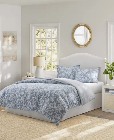 Nautica Tortola Reversible 2 Piece Comforter Set, Twin In Chambray Blue
